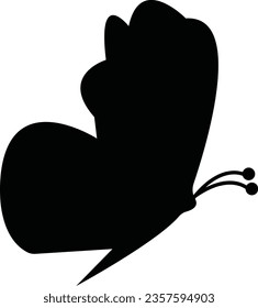 Flying butterflies silhouette black set isolated on white background