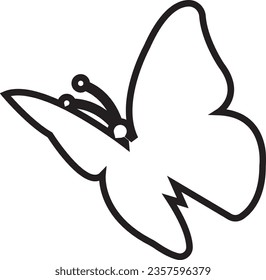 Flying butterflies silhouette black set isolated on white background
