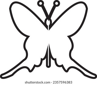 Flying butterflies silhouette black set isolated on white background
