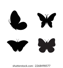 Flying butterflies silhouettes vector design