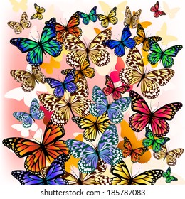 flying up butterflies. Vector 