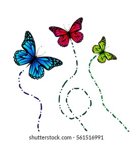 Flying butterflies. Vector