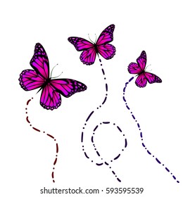 Flying butterflies. Vector