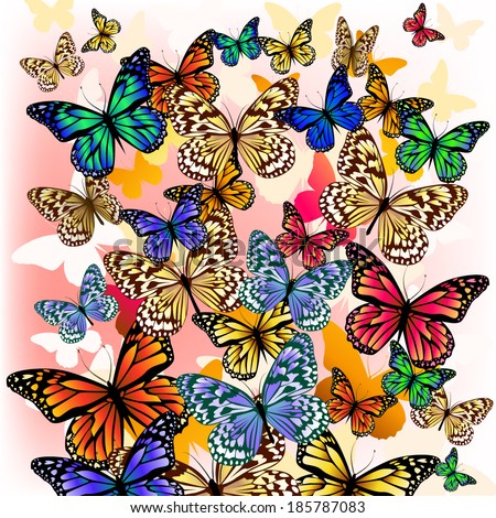 Flying Butterflies Vector Stock Vector (Royalty Free) 185787083 ...