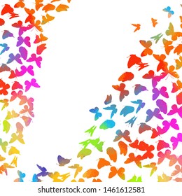 A lot of flying butterflies. Vector illustration