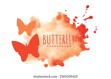 flying butterfly background in watercolor style vector 