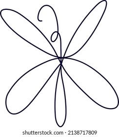 Dibujo de línea continua de mariposa voladora.Elemento aislado en fondo blanco para punta de cierre o tatuaje. Ilustración vectorial forma simple en el estilo de contorno de moda.