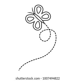 flying butterfly cute insect cartoon