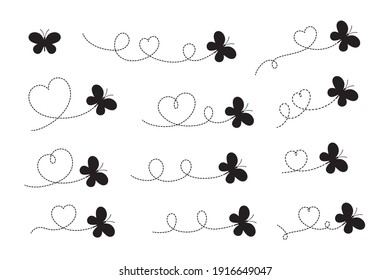 6,208 Butterfly dotted line Images, Stock Photos & Vectors | Shutterstock