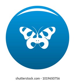 Flying butterfly icon vector blue circle isolated on white background 