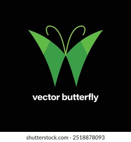 Flying butterfly logo design template