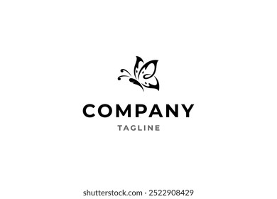 flying butterfly logo with flat design style