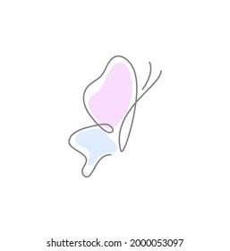 Flying Butterfly Logo minimalist one line style design inspiration