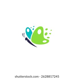 Flying butterfly logo vector design with splash effect