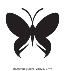 Flying Butterfly Silhouette – High-Quality Digital Vector Art