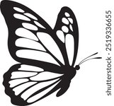 Flying butterfly silhouette logo design vector style on a white background