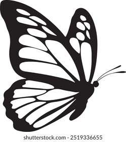 Flying butterfly silhouette logo design vector style on a white background