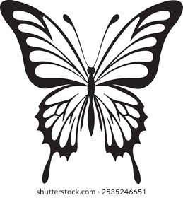 Flying butterfly silhouette logo design vector style with a white background