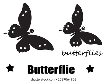 Flying butterfly silhouette vector DESIGN