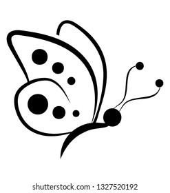 Flying butterfly symbol icon design