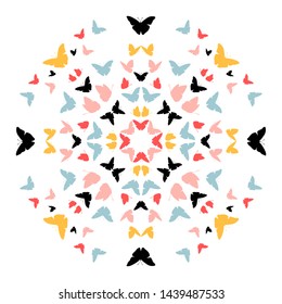 Flying butterfly vector background. Abstract texture for fabric, textile, apparel.