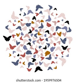 Flying butterfly vector background. Abstract texture for fabric, textile, apparel