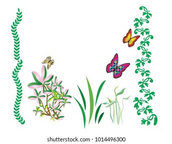 Flying Butterfly. vector illustration
