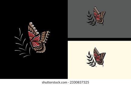 flying butterfly vector illustration flat design