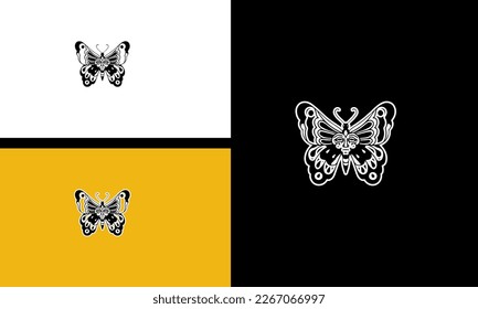 flying butterfly vector illustration outline design