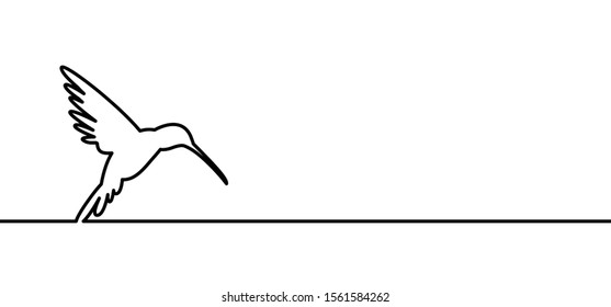 Flying calibri Humming bird hummingbird spreads her tail line pattern. Vector icon icons sign flight fly Birds bird nature logo design idea silhouette oneline cartoon wing