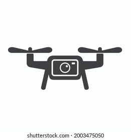 flying camera illustration, drone camera icon.