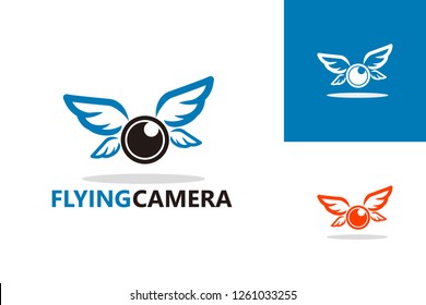 Flying Camera Logo Template Design Vector, Emblem, Design Concept, Creative Symbol, Icon