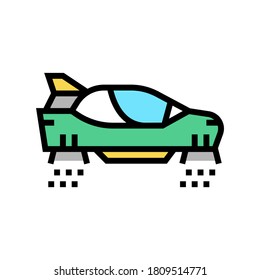vector de icono de color de coche volante. señal de coche volador. ilustración de símbolo aislado