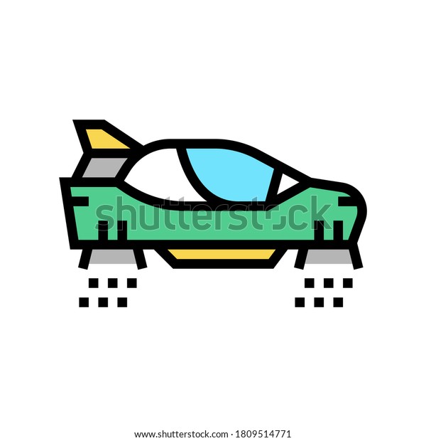 flying car color icon vector. flying car\
sign. isolated symbol\
illustration