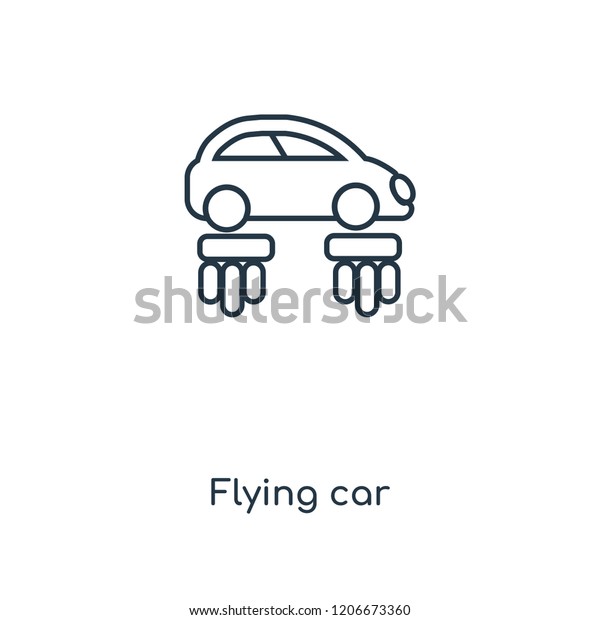 Flying car concept line icon. Linear Flying\
car concept outline symbol design. This simple element illustration\
can be used for web and mobile\
UI/UX.