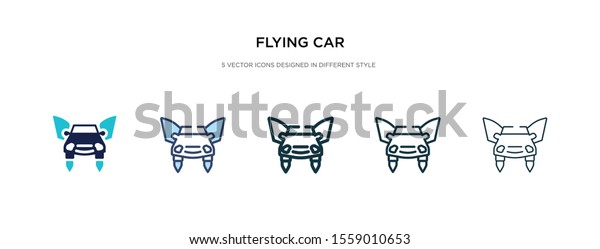 flying car\
icon in different style vector illustration. two colored and black\
flying car vector icons designed in filled, outline, line and\
stroke style can be used for web, mobile,\
ui