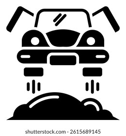 Flying Car Icon Element For Design