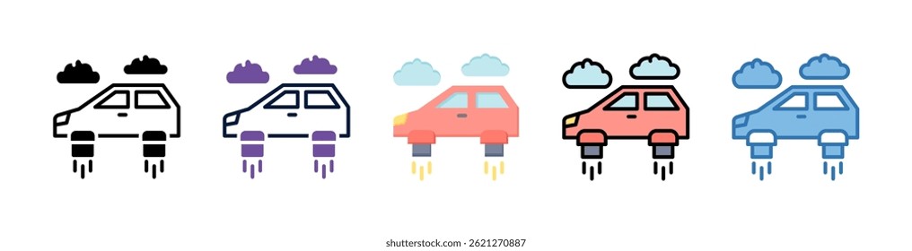 Flying Car Icon Element For Design