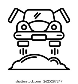 Elemento del icono del coche volador para el diseño