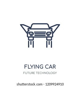 Flying car icon. Flying car linear symbol design from Future technology collection.