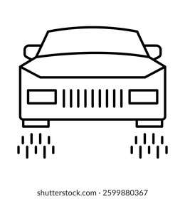 Flying Car Icon – Car and Propellers Representing Future of Airborne Transportation. Vector Editable Stroke