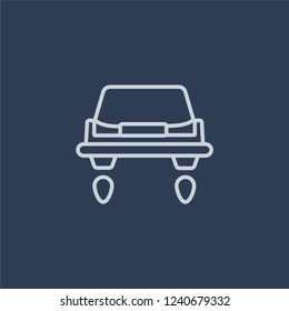 Flying car icon. Trendy flat vector line Flying car icon on dark blue background from Artificial Intelligence, Future Technology collection. 