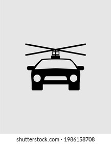 Vector de diseño vectorial de icono de automóvil volador para el transporte futuro.