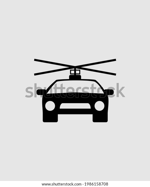 Flying car icon vector design vector for\
future transportation.