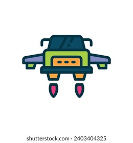 flying car icon. vector line icon for your website, mobile, presentation, and logo design.