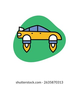 Flying Car Icon vector stock illustration