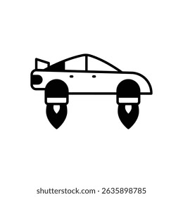 Icono de coche volador Vector Ilustración de stock