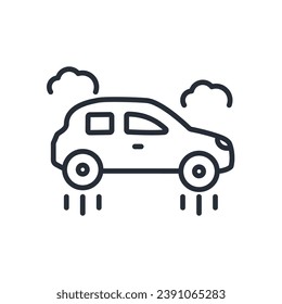 flying car icon. vector.Editable stroke.linear style sign for use web design,logo.Symbol illustration.