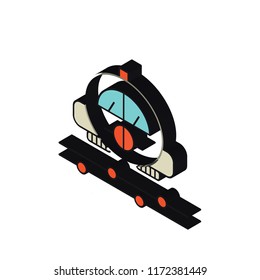 Flying car isometric left top view 3D icon