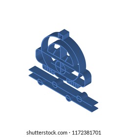 Flying car isometric left top view 3D icon